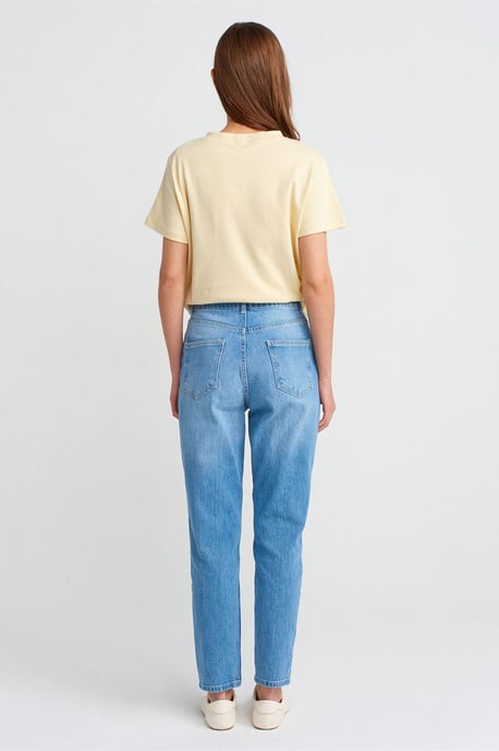 Hochgeschnittene gerade Mom-Jeans - Image 2