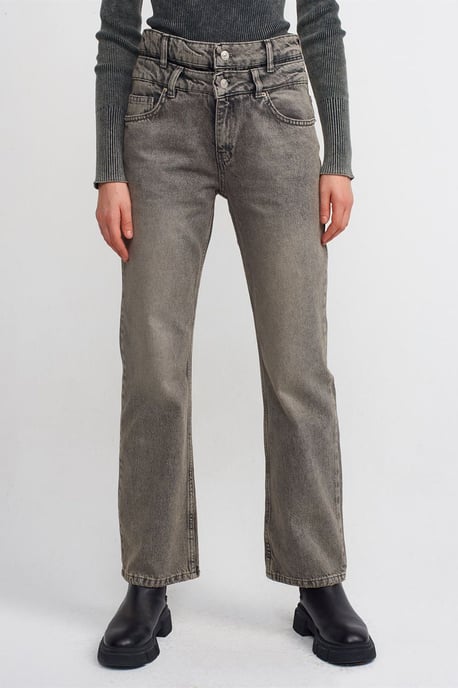 Hochtaillierte gerade Baumwoll-Denim-Jeans - Image 3
