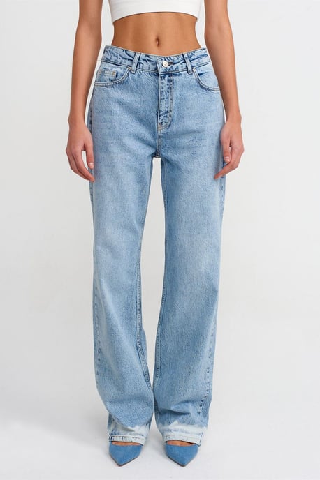 Hochtaillierte gerade Baumwoll-Denim-Jeans - Image 3