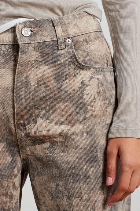 Dilvin Mid-Waist Straight-Leg Jeans mit Batikmuster für Damen - Mehrfarbig - Image 4