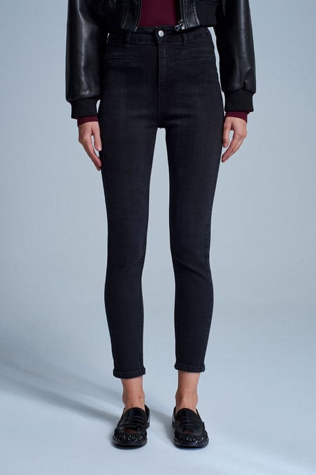 Hochtaillierte Skinny Jeans - Image 4