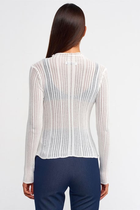 Schlanker Fit Rippstrick-Half-Turtleneck-Pullover - Image 2