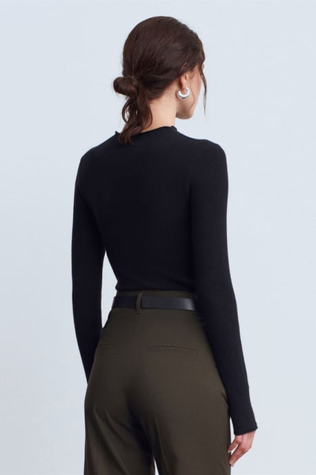 Damen Slim-Fit Ripp-Halbkragenpullover - Image 2