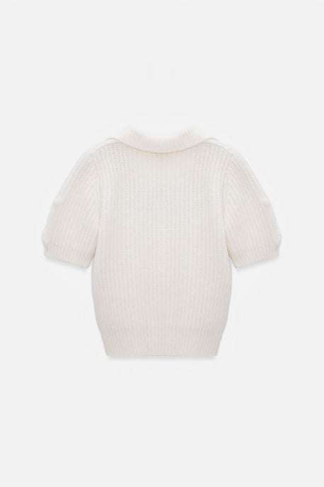 Strukturiertes Ripp-Polo-Kragen-Pullover - Image 6