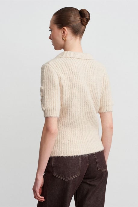 Strukturierter Rippkragenpullover - Image 4