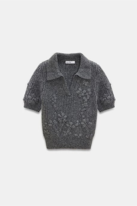 Strukturierter Ripp-Polo-Kragenpullover - Image 6