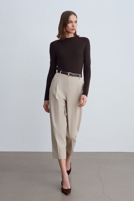Damen Slim-Fit Rippen-Halbkragenpullover - Image 5