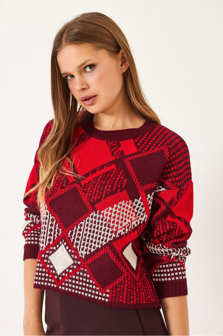 Gestreifter Rundhals-Cropped-Pullover - Image 3