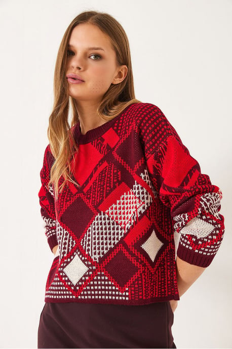 Gestreifter Rundhals-Cropped-Pullover - Image 4