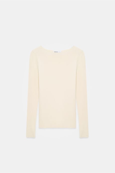Damen Rippstrick Boot-Neck Slim-Fit Pullover - Image 5