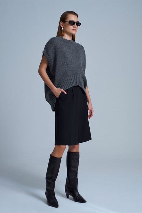 Übergroßer Rippstrick-Pullover-Weste - Image 5