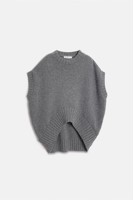 Übergroßer Rippstrick-Pullover-Weste - Image 6