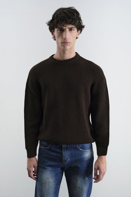 Komfortabler Rippstrick Rundhals-Pullover - Image 4