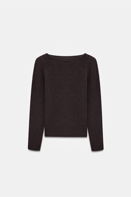 Kaschmir-Rippboot-Ausschnitt-Pullover - Image 4
