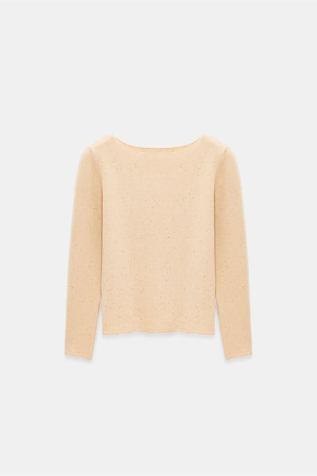 Bootshaus-Ausschnitt Pailletten Strickpullover - Image 2