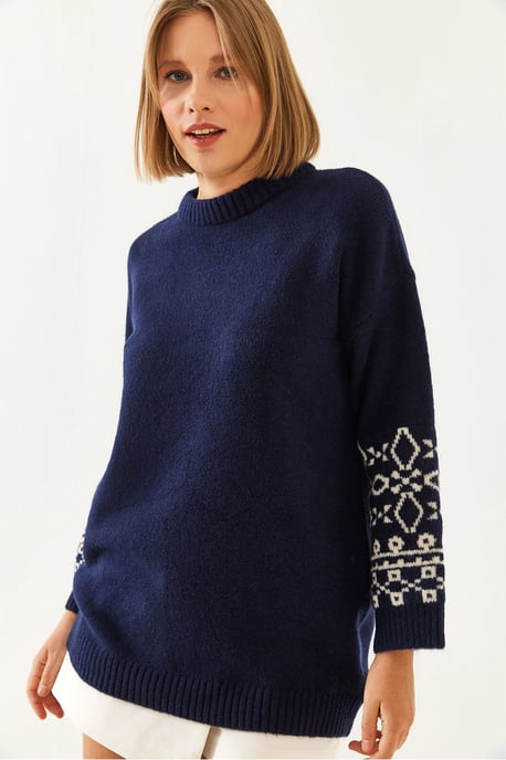 Crew-Neck-Jacquard-Strickpullover mit Stickerei - Image 4