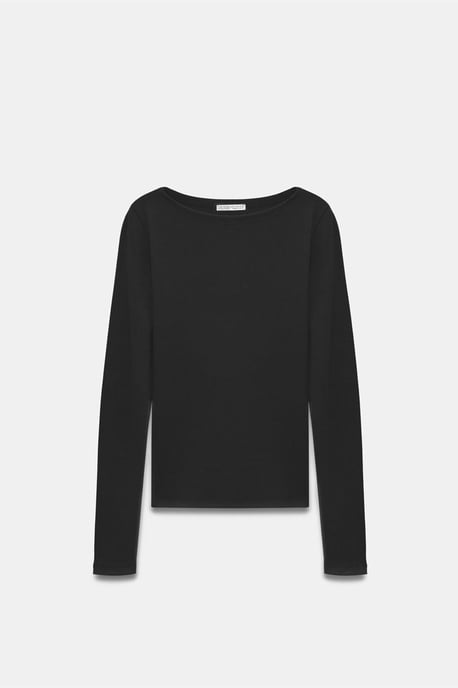 Damen Rippstrick Boot-Neck Slim-Fit Pullover - Image 6