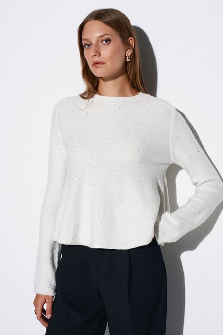 Frauen Sweatshirt mit Rüschensaum und Rundhalsausschnitt - Image 3