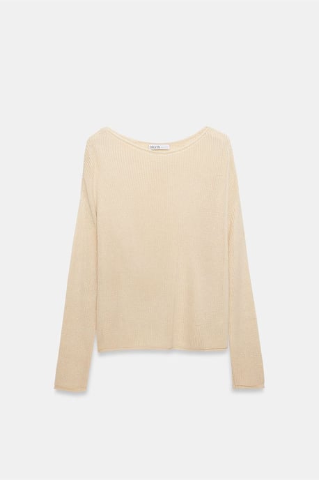 Damen Rippstrick Boot-Ausschnitt Strickpullover - Image 5