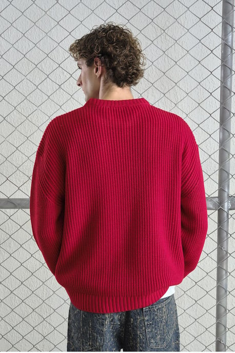 Komfortabler Rippstrick Rundhals-Pullover - Image 3