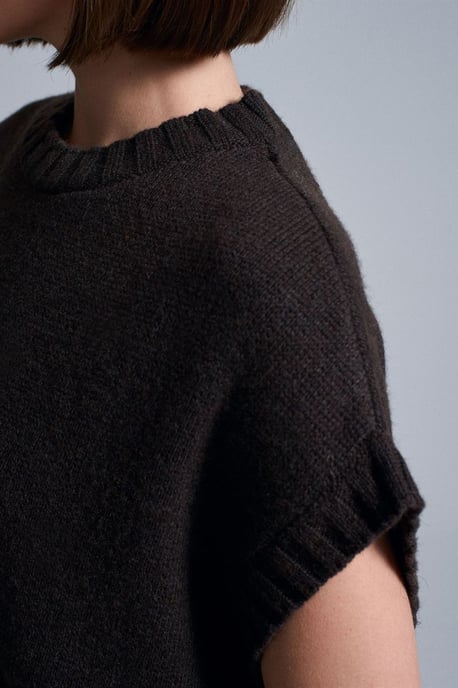 Übergroßer gerippter Strickpullover-Weste - Image 3