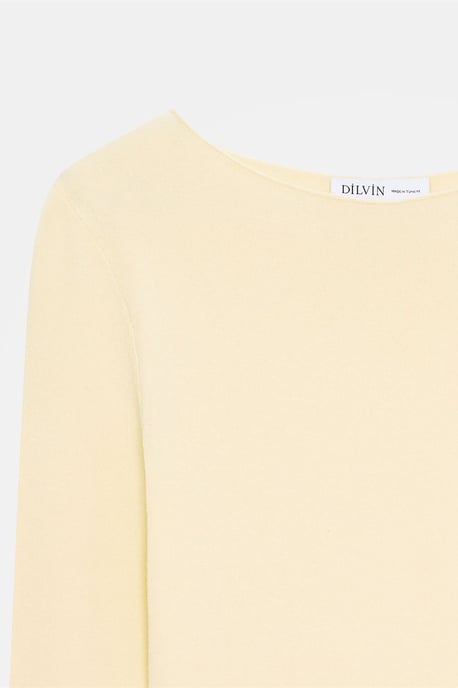 Damen Rippstrick Boot-Ausschnitt Slim-Fit Pullover - Image 6