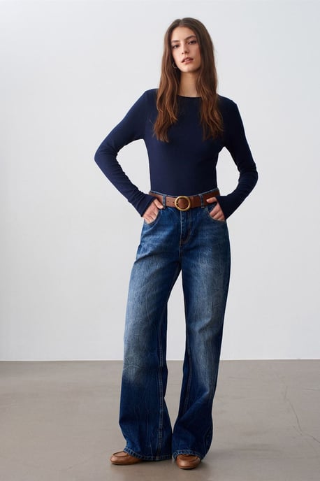 Damen Rippstrick Bootcut Pullover im Slim-Fit - Image 4
