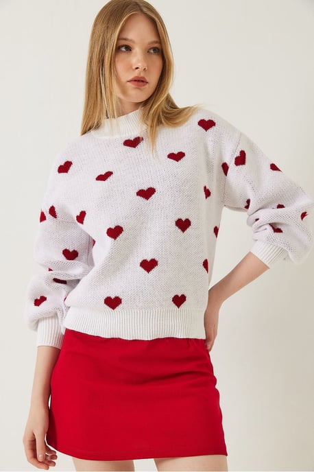 Pullover mit Herzmuster im entspannten Schnitt - Image 3
