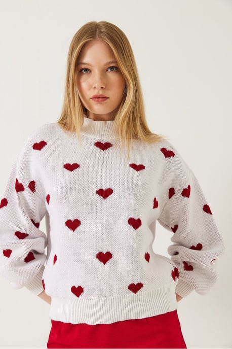 Pullover mit Herzmuster im entspannten Schnitt - Image 4