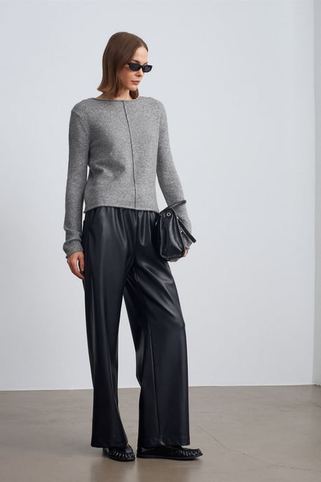 Damen Boot-Ausschnitt Rippstrickpullover - Image 4