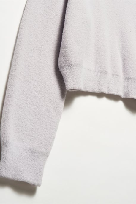 Damen Unifarbener Lockere Rundhals Pullover - Image 3
