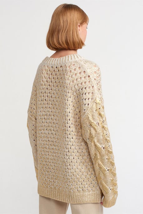 Oversized Kabelstrick-Pullover mit Rundhalsausschnitt - Image 2