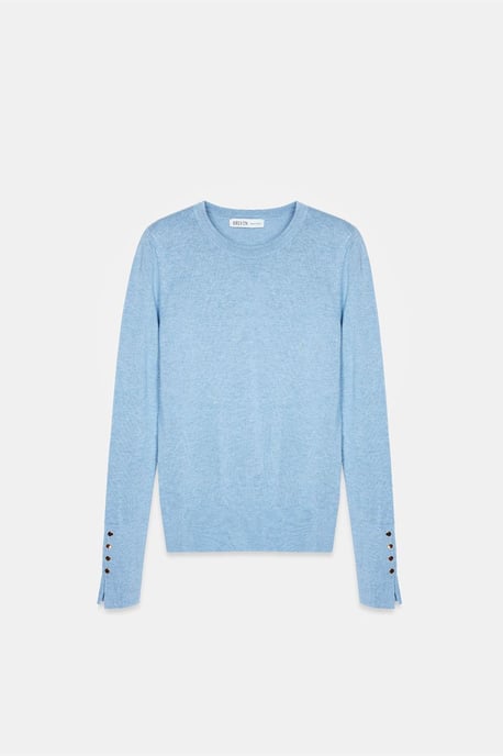 Slim Fit Rippenstrick Rundhals-Pullover - Image 5