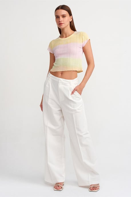 Damen Crop Ombre Ribbed Strickpullover - Image 4