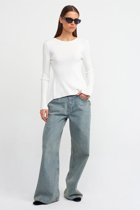Slim Fit Geripptes Boot-Neck Sweatshirt - Image 3