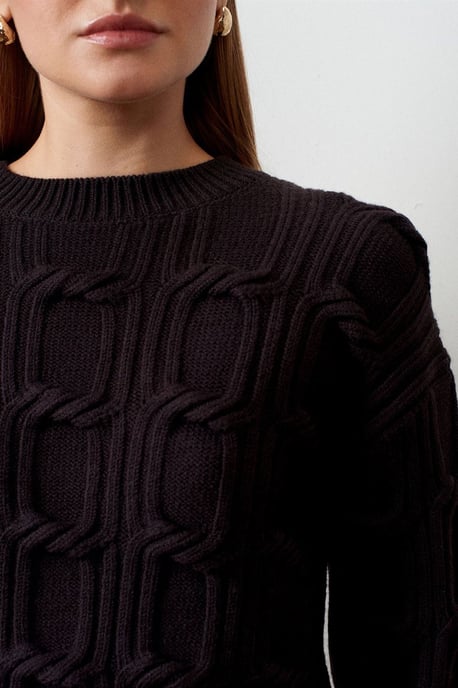 Strukturierter Rundhals-Strickpullover - Image 4