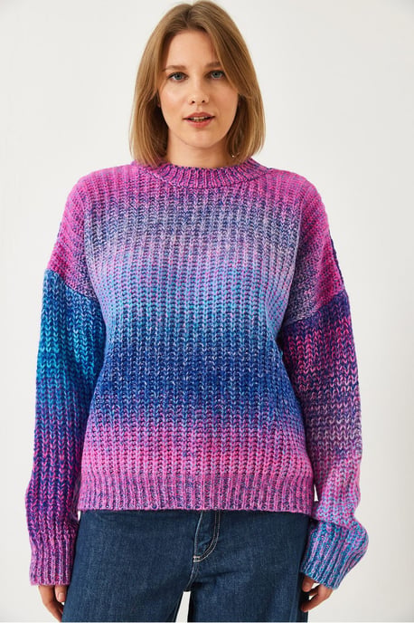 Gradient-Rippstrick-Pullover mit Rundhalsausschnitt - Image 2