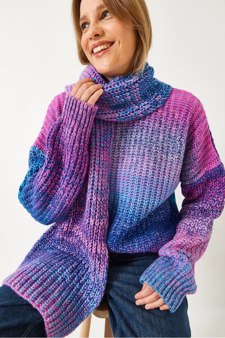 Gradient-Rippstrick-Pullover mit Rundhalsausschnitt - Image 3