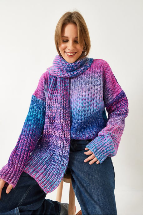 Gradient-Rippstrick-Pullover mit Rundhalsausschnitt - Image 4