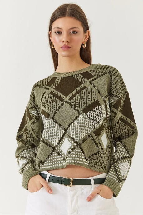 Gestreifter Crewneck-Croppedsweater - Image 2