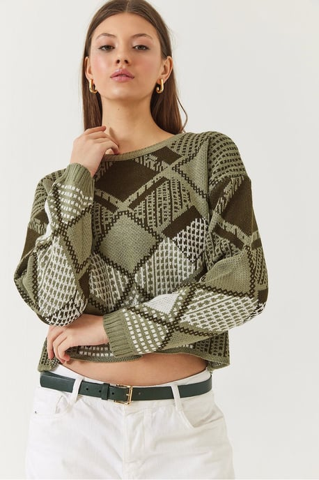 Gestreifter Crewneck-Croppedsweater - Image 3
