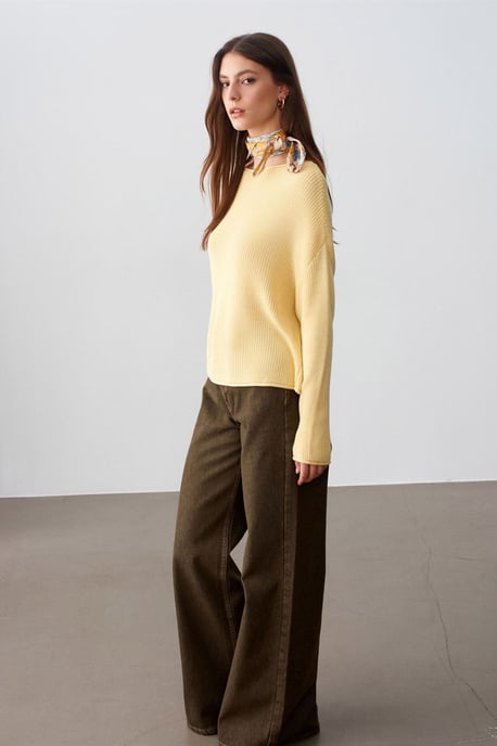 Damen Rippstrick Boot Neck Pullover - Image 4