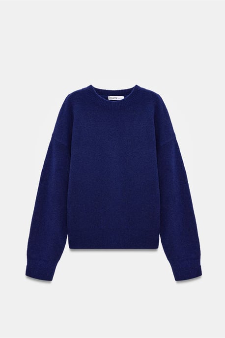 Damen Unifarbener Rundhals-Rippstrickpullover - Image 5