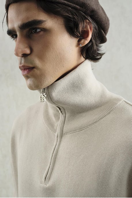 Rippstrickpullover mit Reißverschlusskragen - Image 3