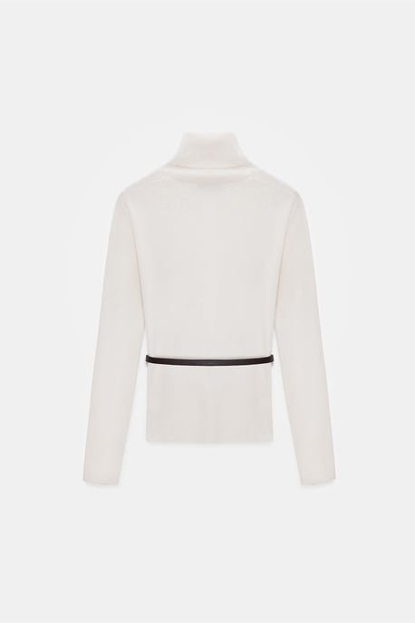Damen Strickpullover mit Gürtel und Rollkragen - Image 6