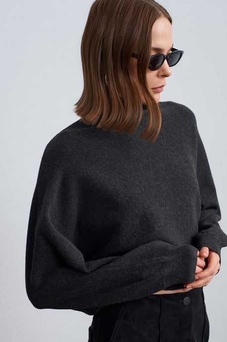 Damen Oversized Gekürzter Rollkragenpullover - Image 3