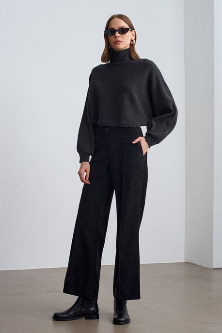 Damen Oversized Gekürzter Rollkragenpullover - Image 4