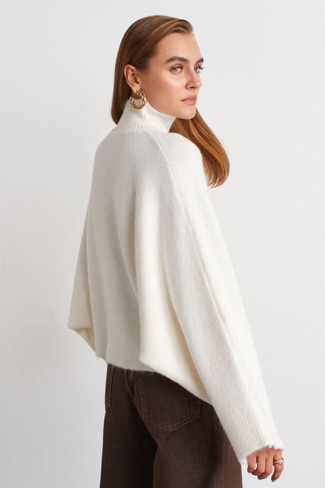 Übergroßer gerippter Rollkragenpullover - Image 2