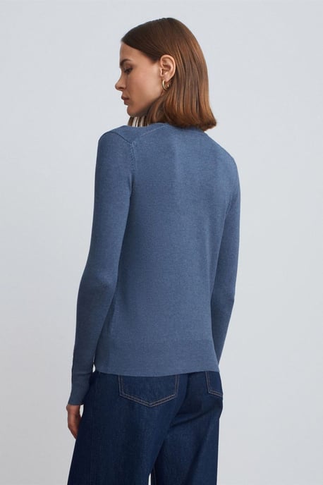 Damen Rollkragen Strickpullover mit Knöpfen - Image 2