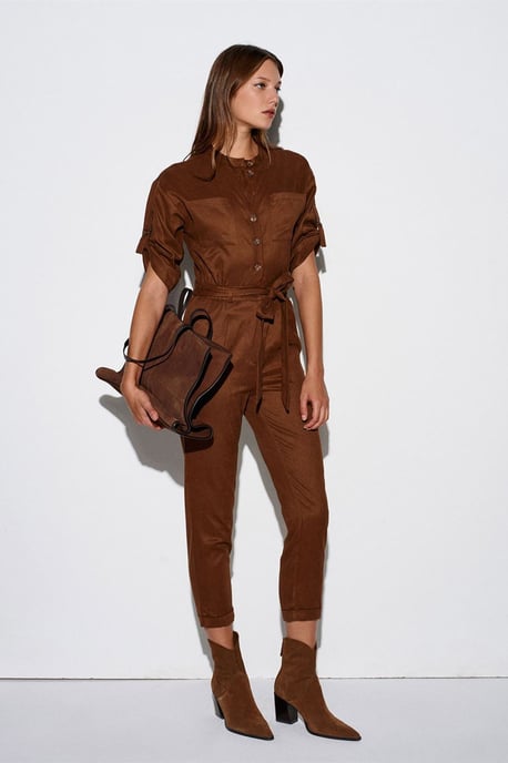 Gerader Beinschnitt Satin Kurzarm-Overall - Image 5